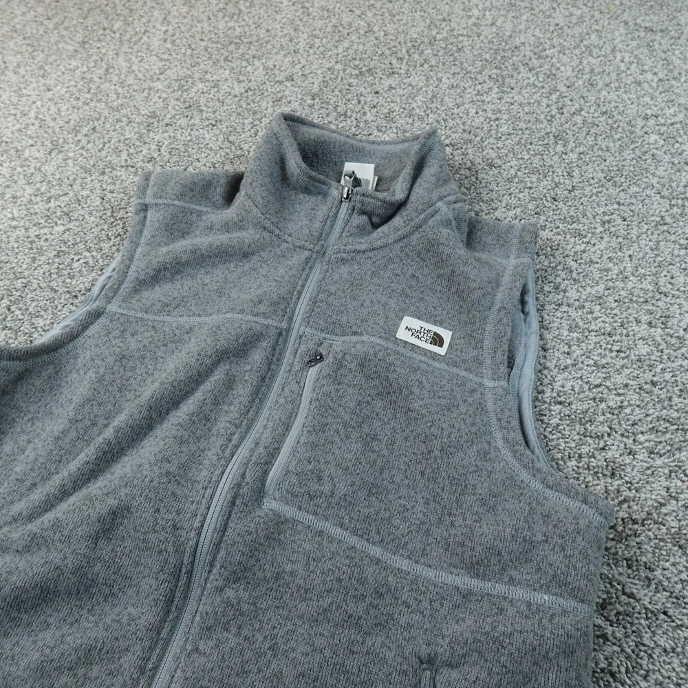 North Face Vest Mens‎ L Gray Fleece Full Zip Gordon Lyons Outdoor Hiking Jacket